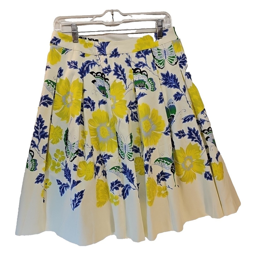 Talbots RSVP Pleated A-line Skirt, SZ 6, lined, new w/tags Flowers & Butterflies